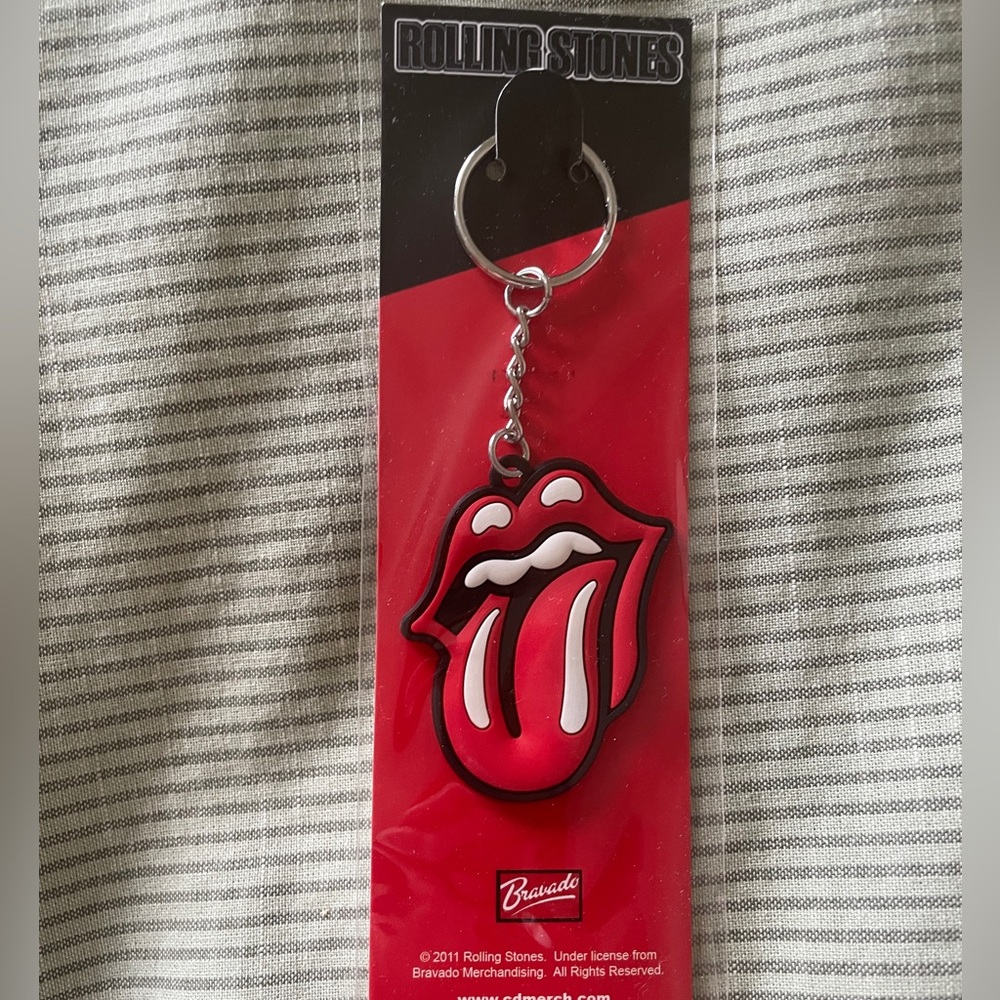 Bravado Rolling Stones Red and White Keychain